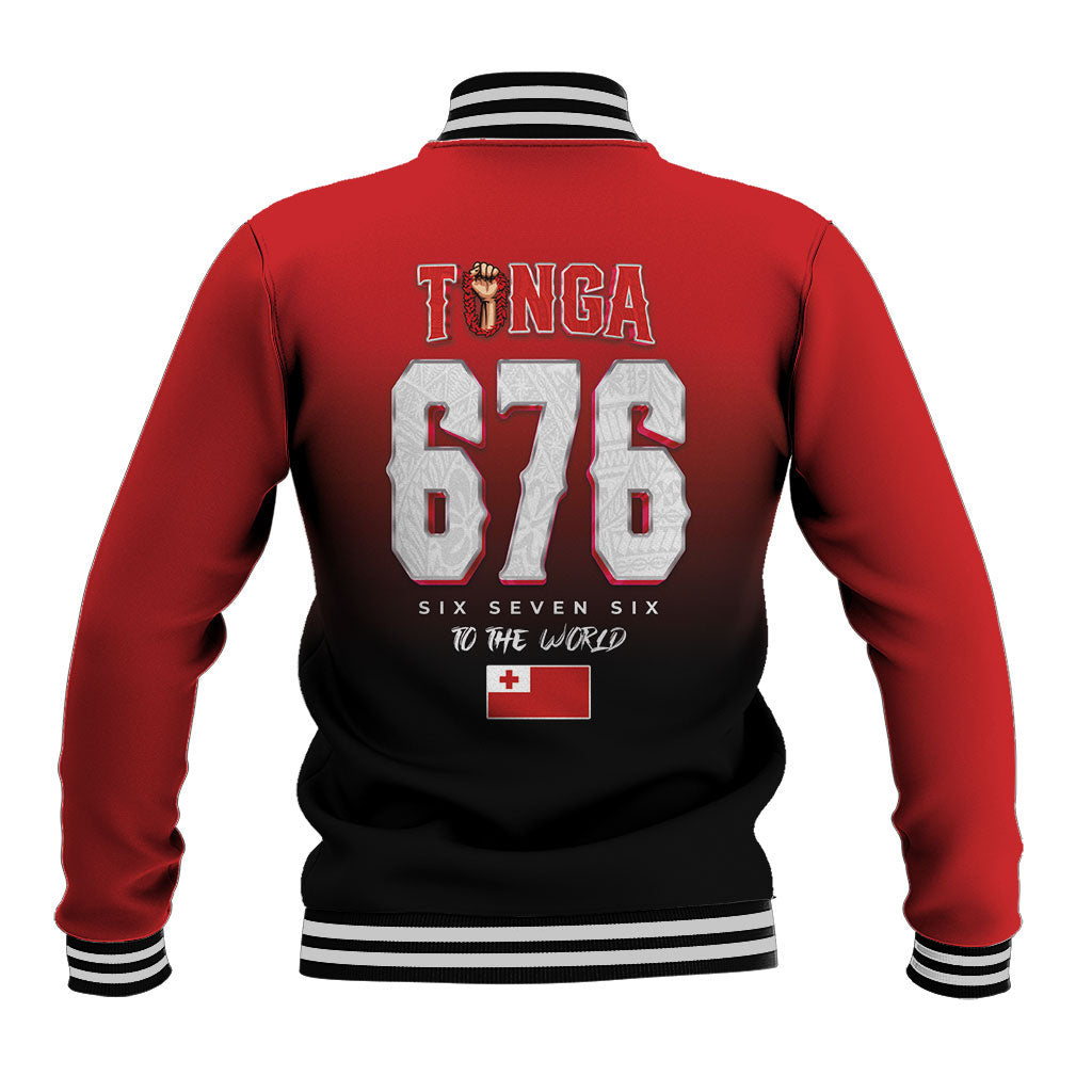Mate Ma'a Tonga Baseball Jacket Traditional Warrior and Ngatu Art Pattern LT03 - Polynesian Pride