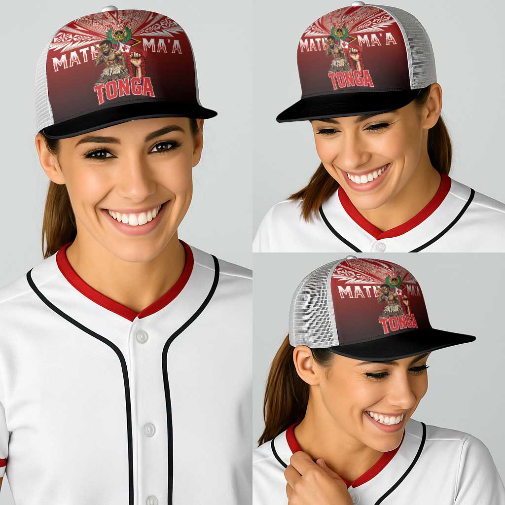Mate Ma'a Tonga Baseball Net Cap Traditional Warrior and Ngatu Art Pattern LT03 - Polynesian Pride
