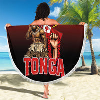 Mate Ma'a Tonga Beach Blanket Traditional Warrior and Ngatu Art Pattern LT03 - Polynesian Pride