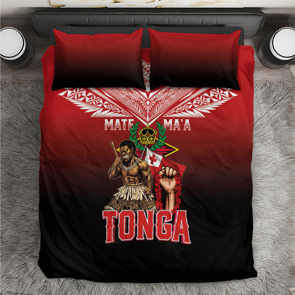 Mate Ma'a Tonga Bedding Set Traditional Warrior and Ngatu Art Pattern LT03 Red - Polynesian Pride