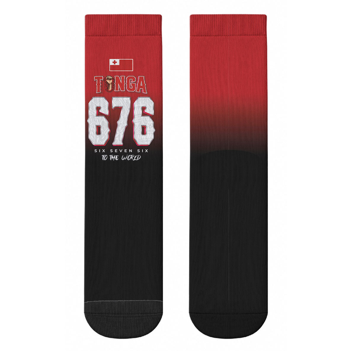 Mate Ma'a Tonga Crew Socks Traditional Warrior and Ngatu Art Pattern LT03 - Polynesian Pride