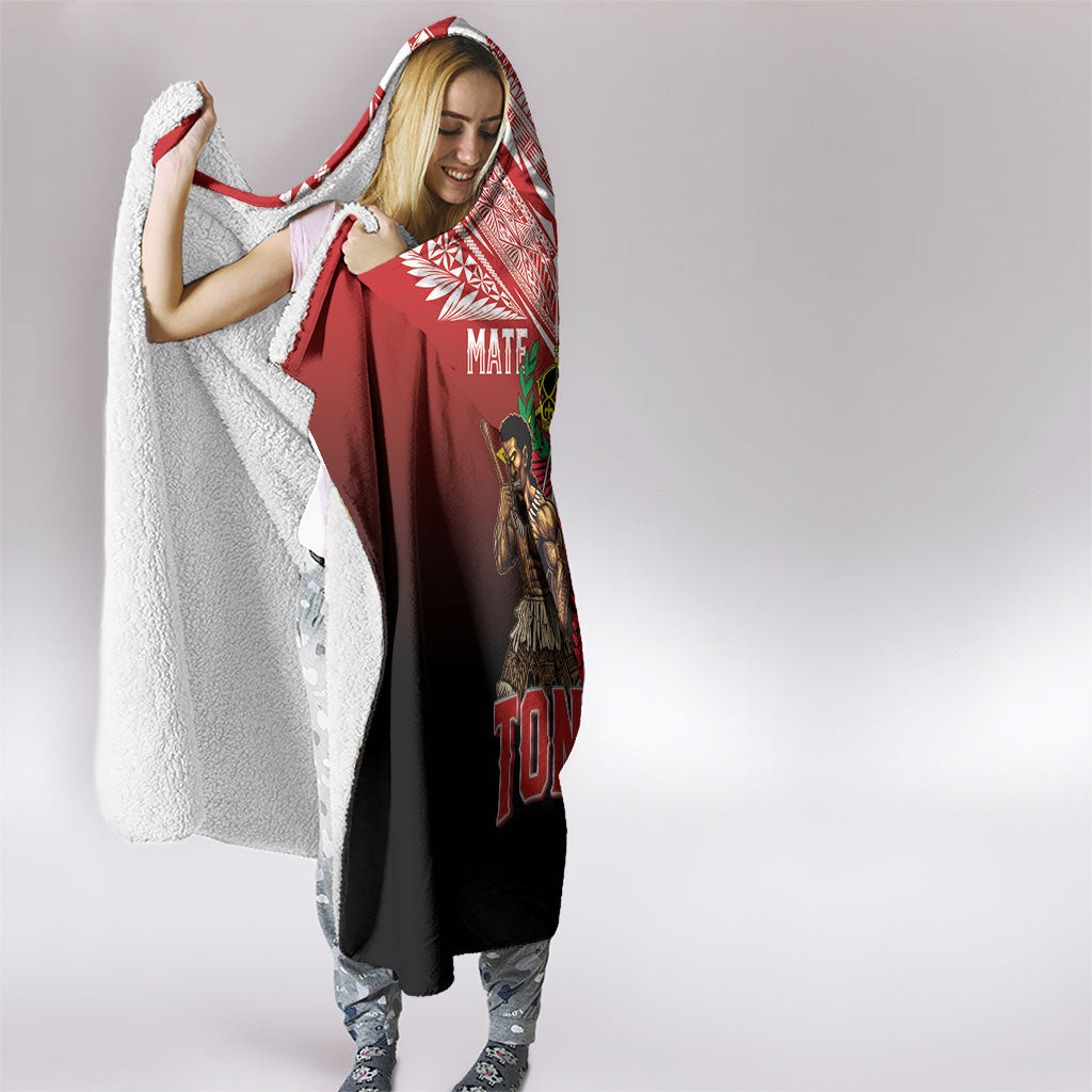 Mate Ma'a Tonga Hooded Blanket Traditional Warrior and Ngatu Art Pattern LT03 - Polynesian Pride