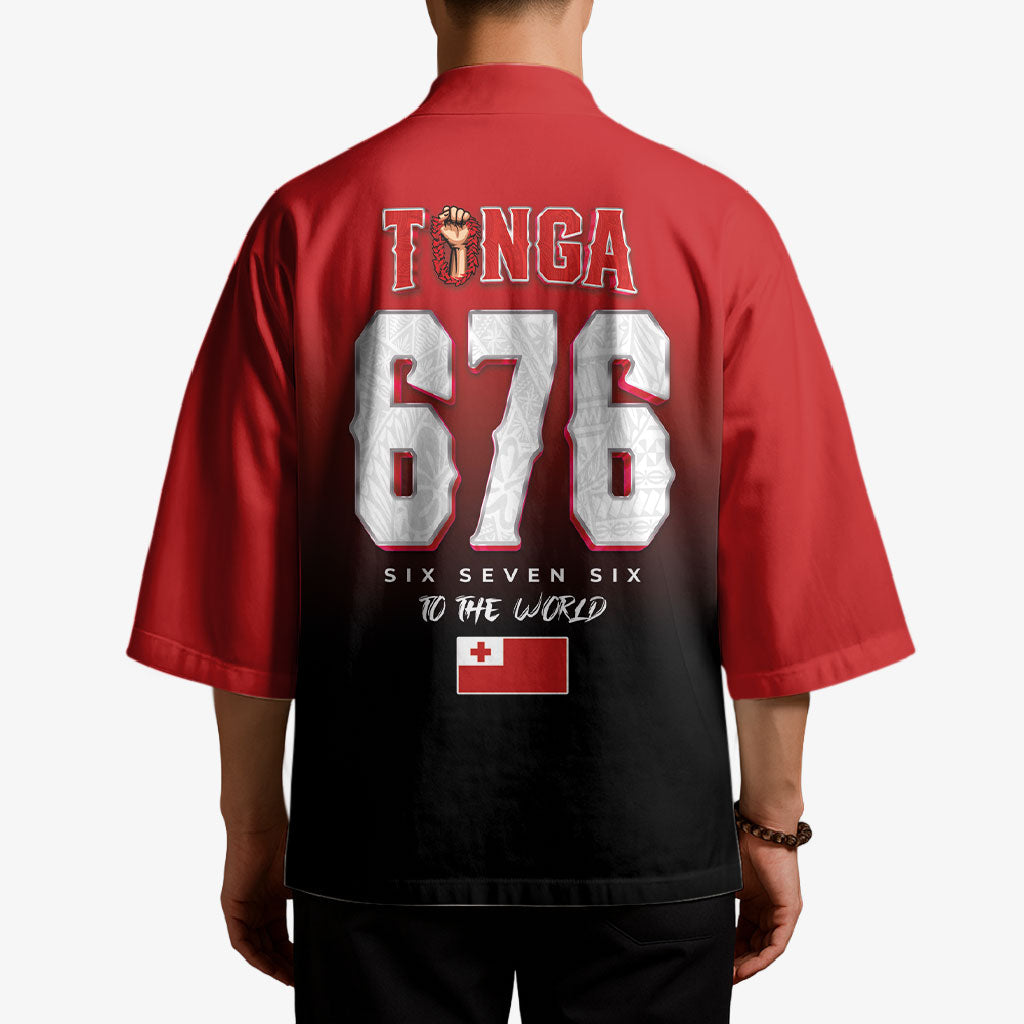 Mate Ma'a Tonga Kimono Traditional Warrior and Ngatu Art Pattern LT03 - Polynesian Pride