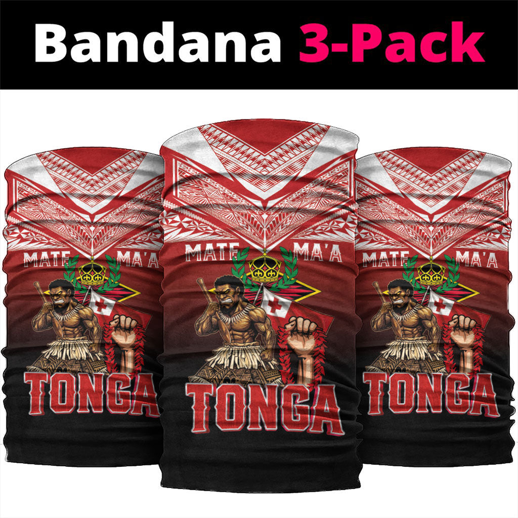 Mate Ma'a Tonga Neck Gaiter Traditional Warrior and Ngatu Art Pattern LT03 package One Size: 25*50cm Red - Polynesian Pride