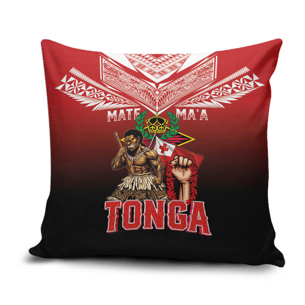 Mate Ma'a Tonga Pillow Cover Traditional Warrior and Ngatu Art Pattern LT03 Red - Polynesian Pride