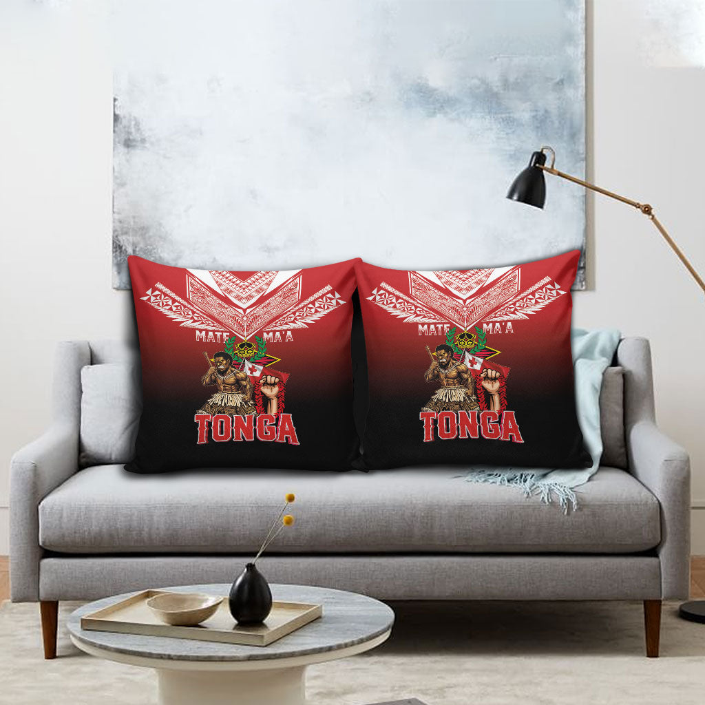 Mate Ma'a Tonga Pillow Cover Traditional Warrior and Ngatu Art Pattern LT03 - Polynesian Pride