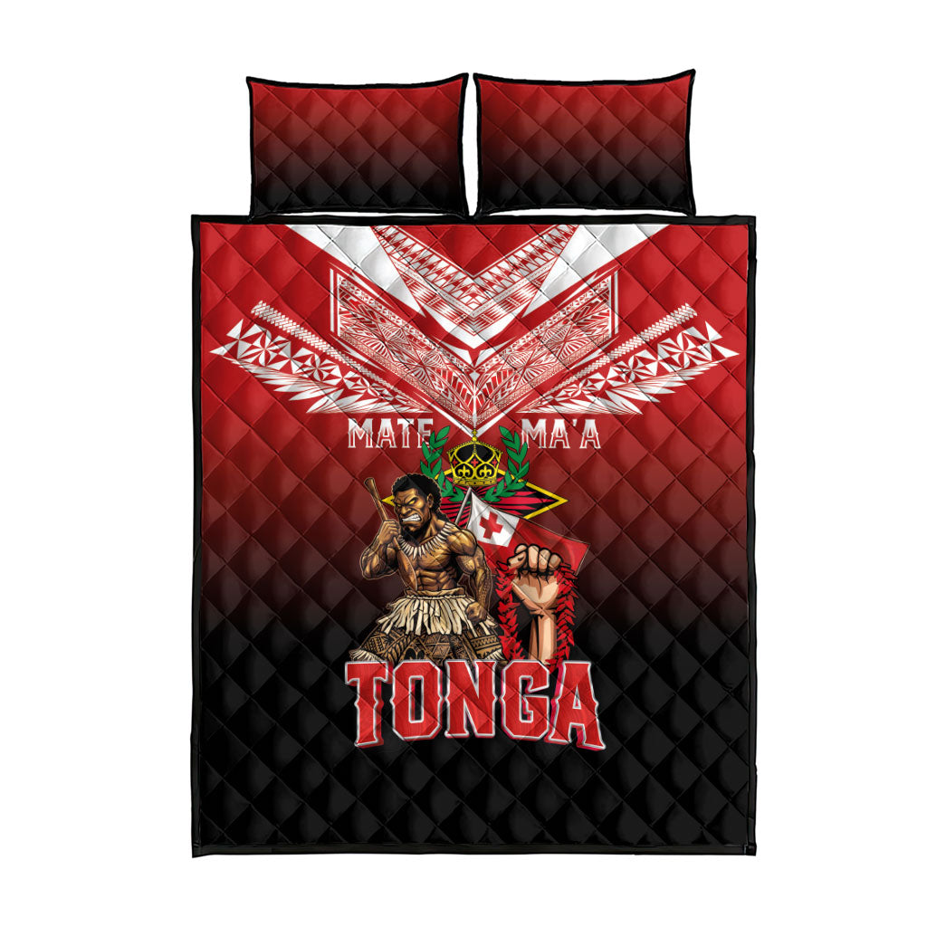 Mate Ma'a Tonga Quilt Bed Set Traditional Warrior and Ngatu Art Pattern LT03 - Polynesian Pride