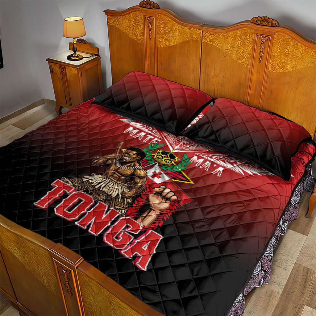 Mate Ma'a Tonga Quilt Bed Set Traditional Warrior and Ngatu Art Pattern LT03 - Polynesian Pride