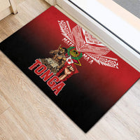 Mate Ma'a Tonga Rubber Doormat Traditional Warrior and Ngatu Art Pattern LT03 - Polynesian Pride