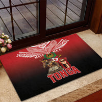 Mate Ma'a Tonga Rubber Doormat Traditional Warrior and Ngatu Art Pattern LT03 - Polynesian Pride