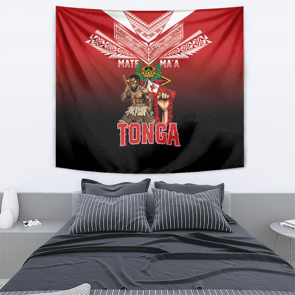 Mate Ma'a Tonga Tapestry Traditional Warrior and Ngatu Art Pattern LT03 - Polynesian Pride