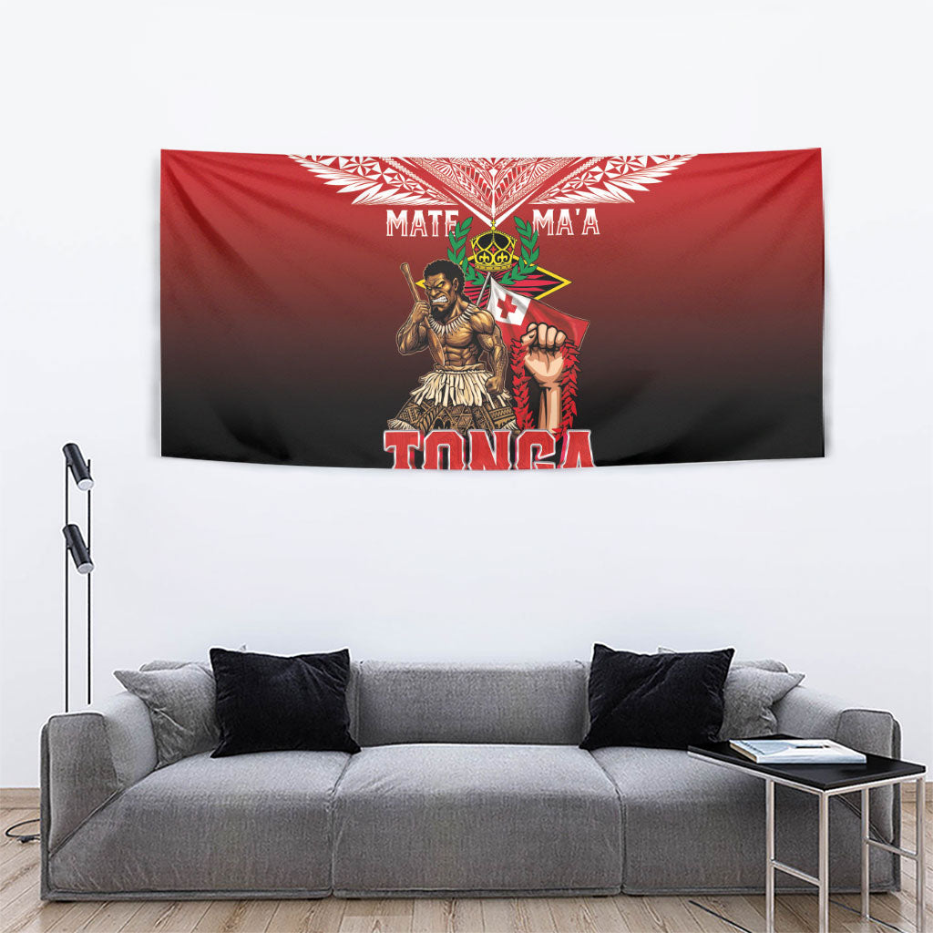 Mate Ma'a Tonga Tapestry Traditional Warrior and Ngatu Art Pattern LT03 - Polynesian Pride