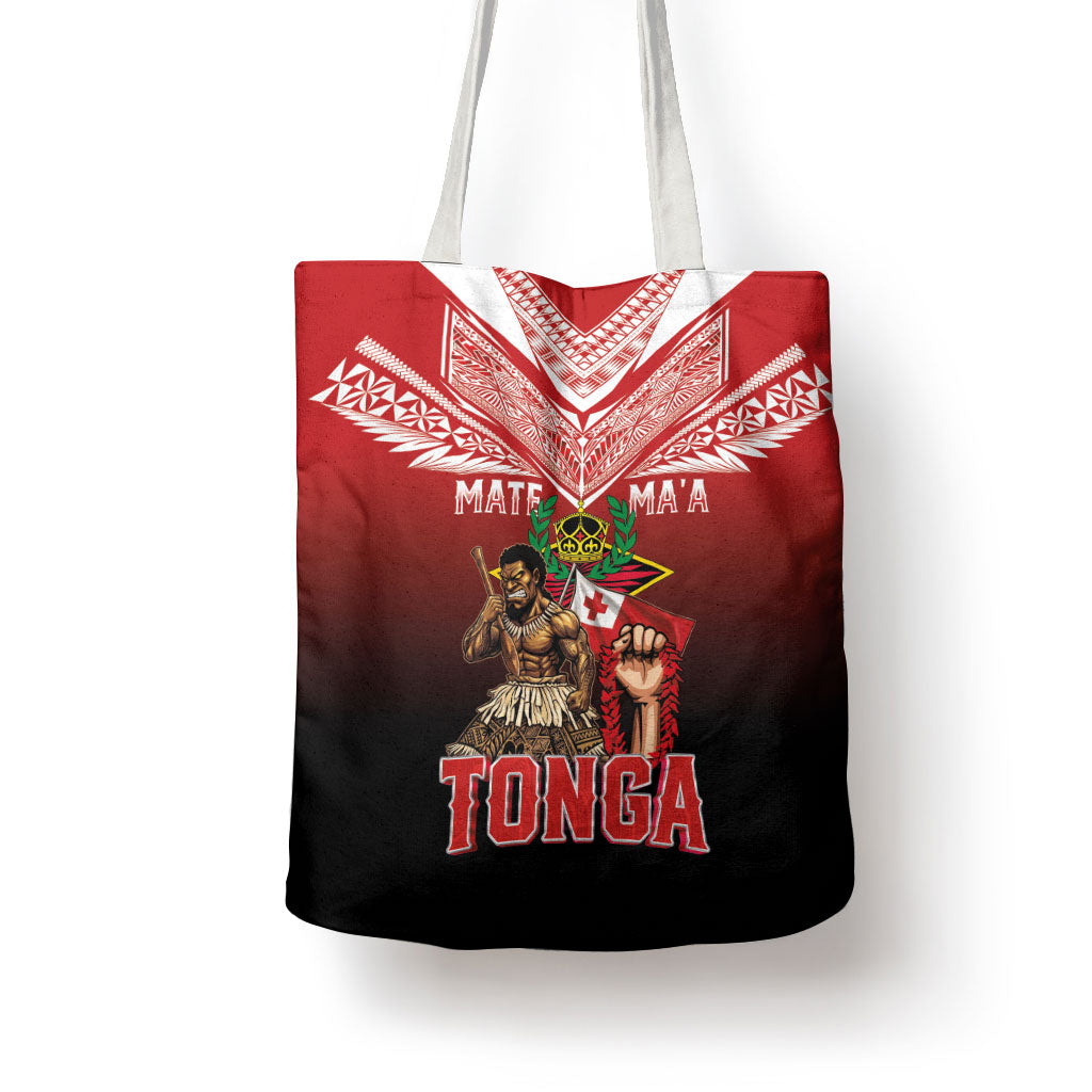 Mate Ma'a Tonga Tote Bag Traditional Warrior and Ngatu Art Pattern
