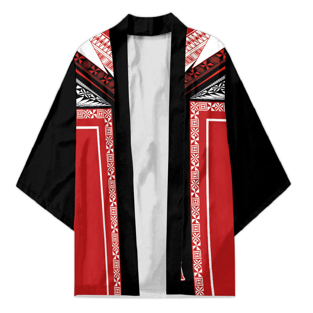 Tonga Kimono Tribal Pacific Ngatu Motif LT03 Unisex Red - Polynesian Pride