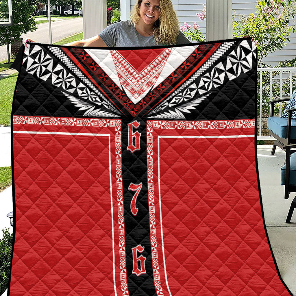 Tonga Quilt Tribal Pacific Ngatu Motif LT03 Red - Polynesian Pride