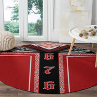 Tonga Round Carpet Tribal Pacific Ngatu Motif LT03 - Polynesian Pride