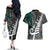 New Zealand Couples Matching Off The Shoulder Long Sleeve Dress and Hawaiian Shirt Aotearoa Symbols With Silver Fern LT03 - Polynesian Pride