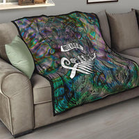 New Zealand Quilt Aotearoa Symbols With Silver Fern LT03 - Polynesian Pride