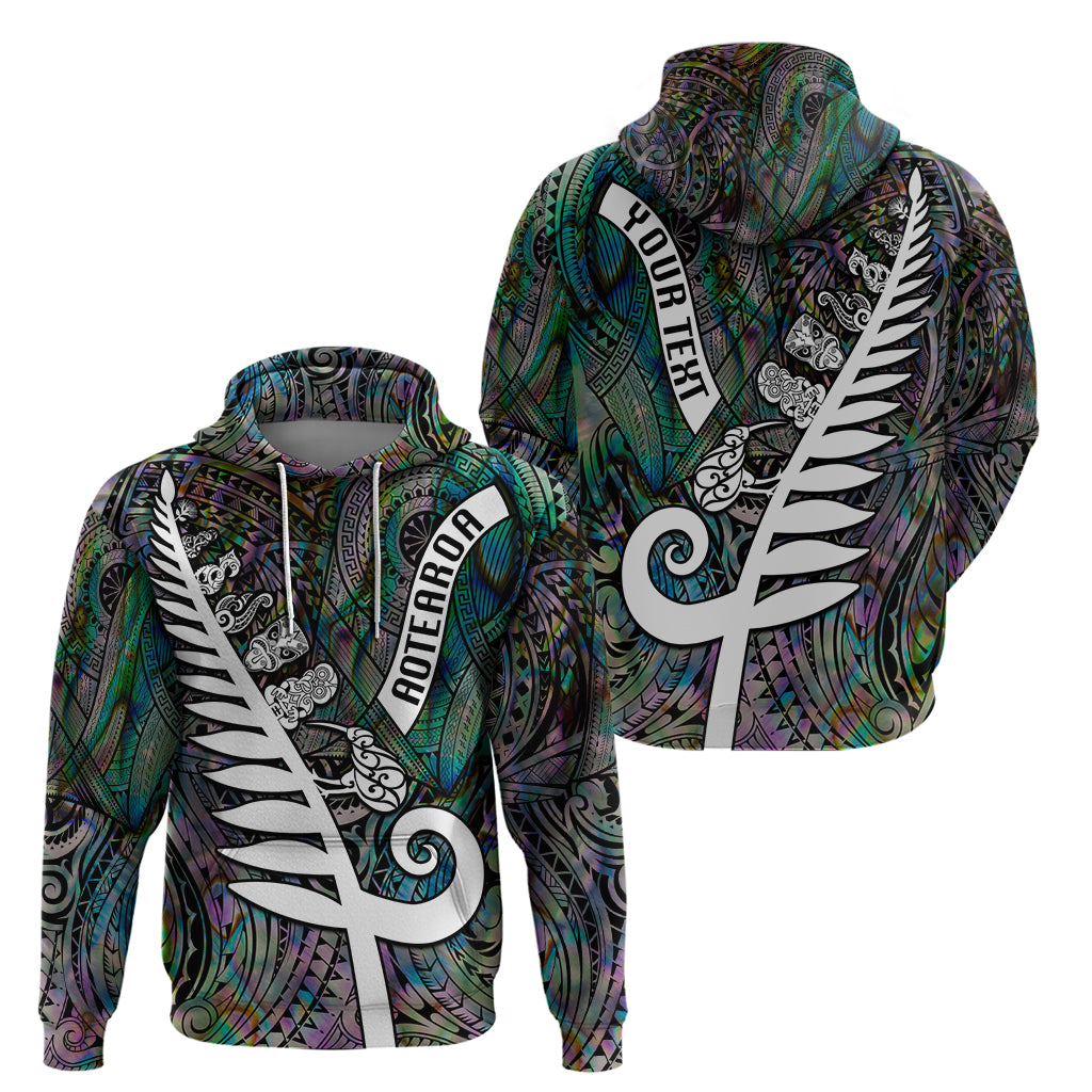 Personalized New Zealand Hoodie Aotearoa Symbols With Silver Fern LT03 - Polynesian Pride