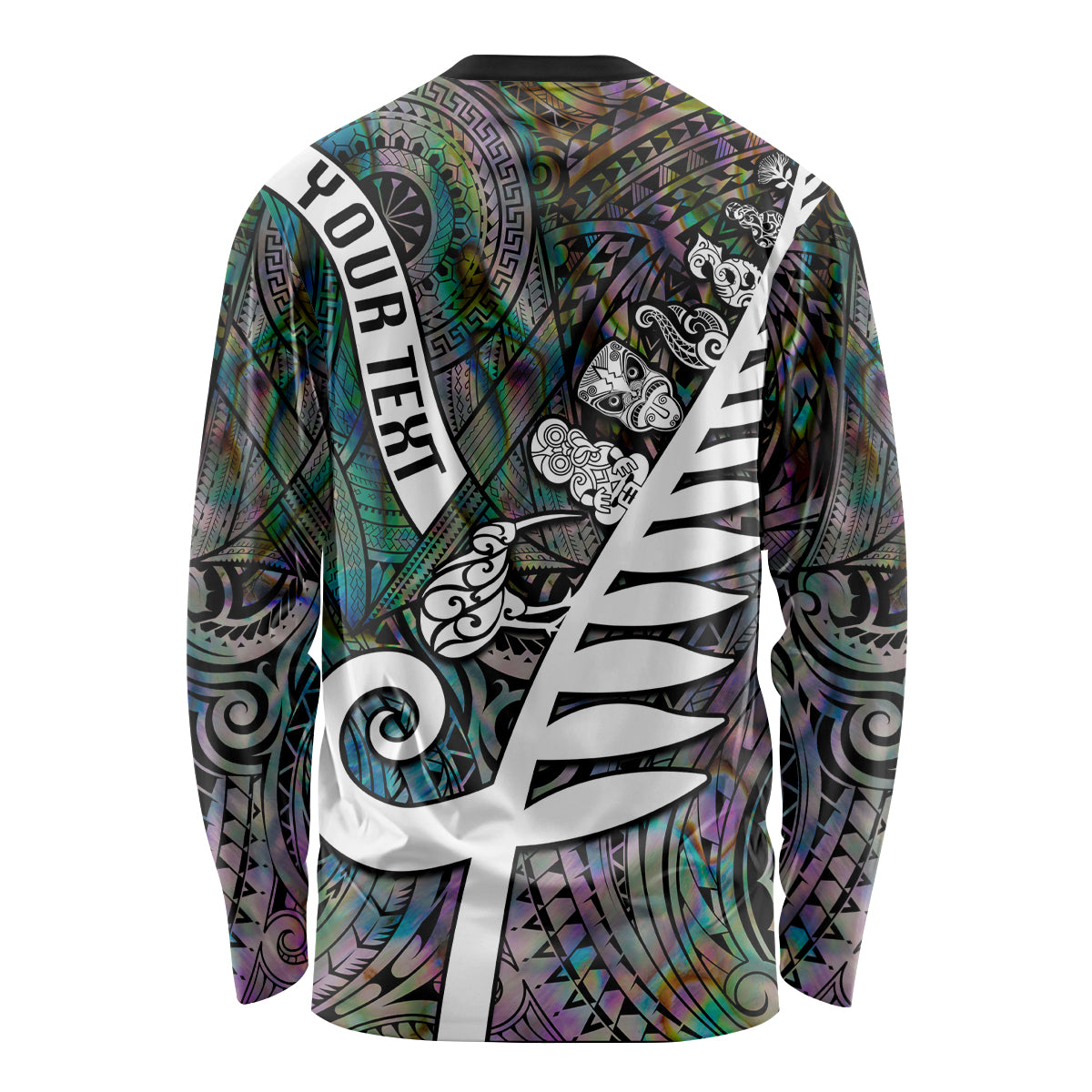 Personalized New Zealand Long Sleeve Shirt Aotearoa Symbols With Silver Fern LT03 - Polynesian Pride