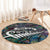 Personalized New Zealand Round Carpet Aotearoa Symbols With Silver Fern LT03 - Polynesian Pride