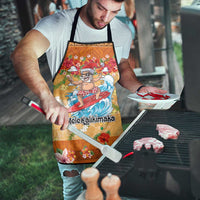 Hawaii Mele Kalikimaka Apron Funny Santa Claus Surfing on Tropical Plants - Polynesian Pride