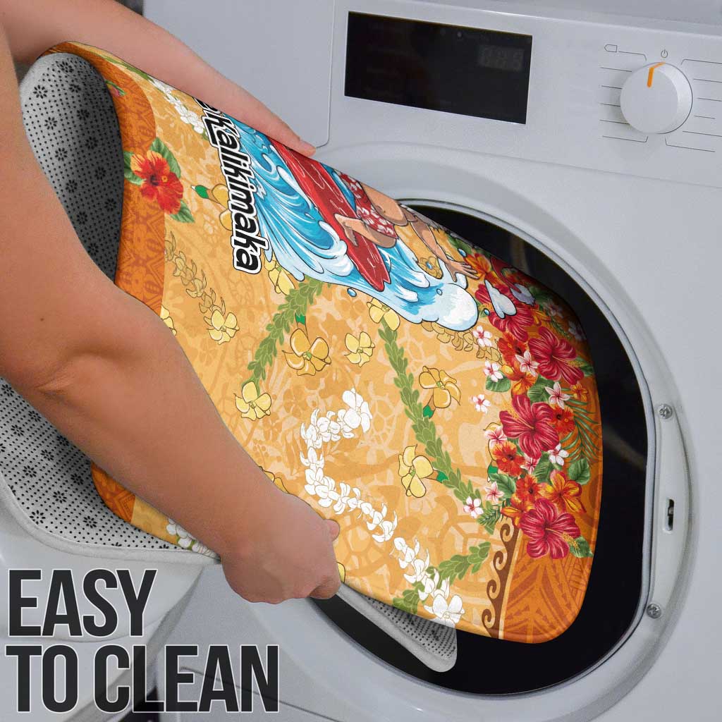 Hawaii Mele Kalikimaka Bathroom Set Funny Santa Claus Surfing on Tropical Plants - Polynesian Pride