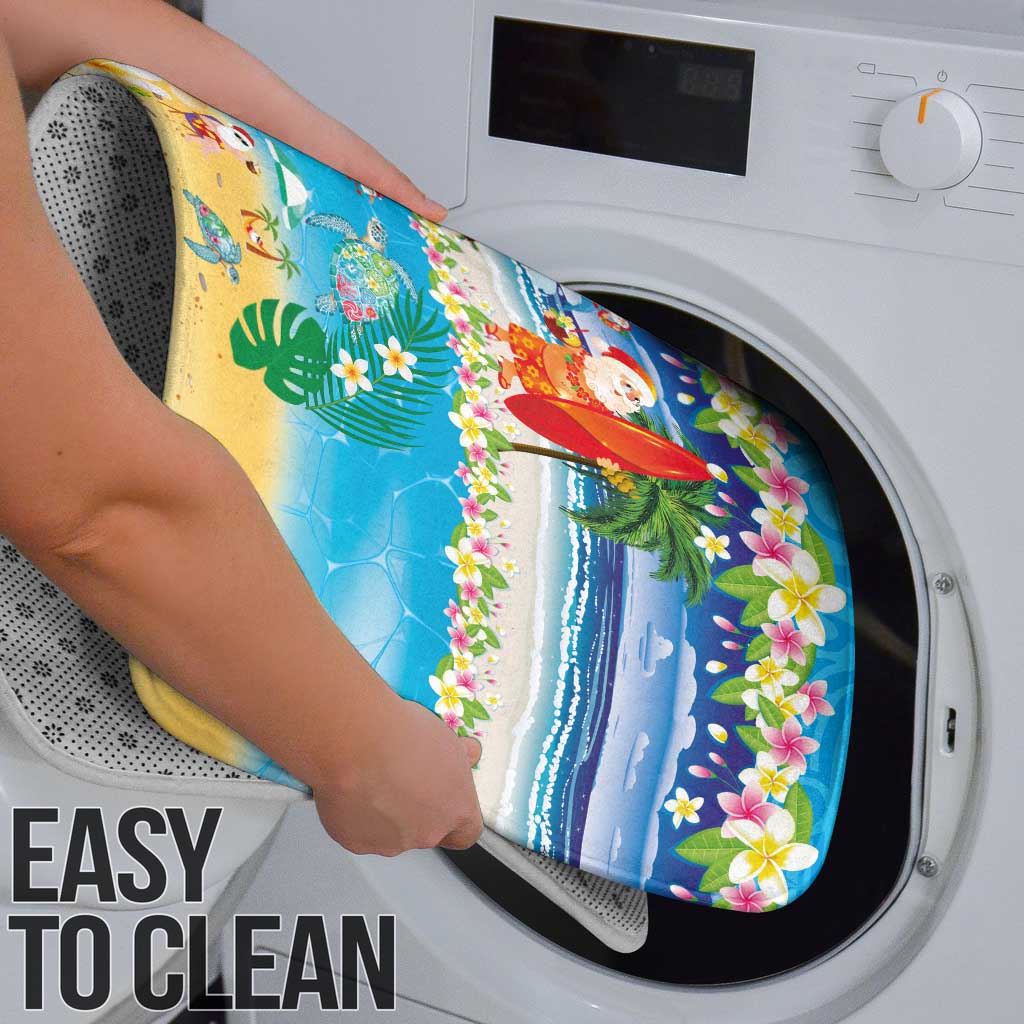 Polynesian Merry Christmas Bathroom Set Funny Santa Beach Tropical Plant and Turtle - Polynesian Pride