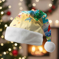 Polynesian Merry Christmas Santa Hat Funny Santa Beach Tropical Plant and Turtle - Polynesian Pride