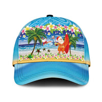 Polynesian Merry Christmas Classic Cap Funny Santa Beach Tropical Plant and Turtle - Polynesian Pride