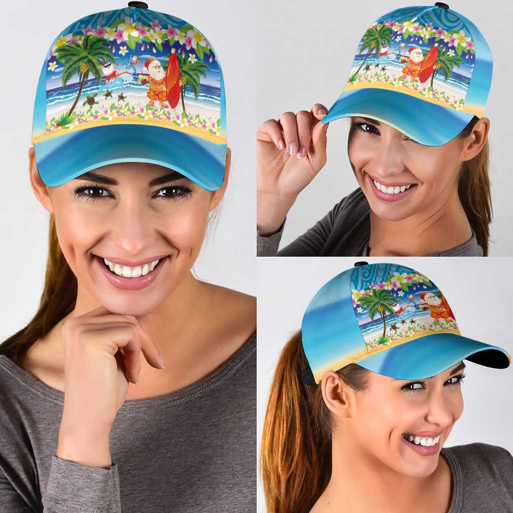 Polynesian Merry Christmas Classic Cap Funny Santa Beach Tropical Plant and Turtle - Polynesian Pride
