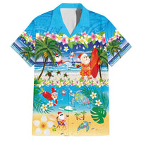 Polynesian Merry Christmas Family Matching Off Shoulder Maxi Dress and Hawaiian Shirt Funny Santa Beach Tropical Plant and Turtle - Polynesian Pride