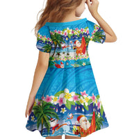 Polynesian Merry Christmas Family Matching Short Sleeve Bodycon Dress and Hawaiian Shirt Funny Santa Beach Tropical Plant and Turtle - Polynesian Pride