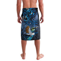Aotearoa Matariki Lavalava Maori Tribal with Silver Fern and Tui Bird Galaxy Style - Polynesian Pride