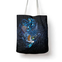Aotearoa Matariki Tote Bag Maori Tribal with Silver Fern and Tui Bird Galaxy Style - Polynesian Pride