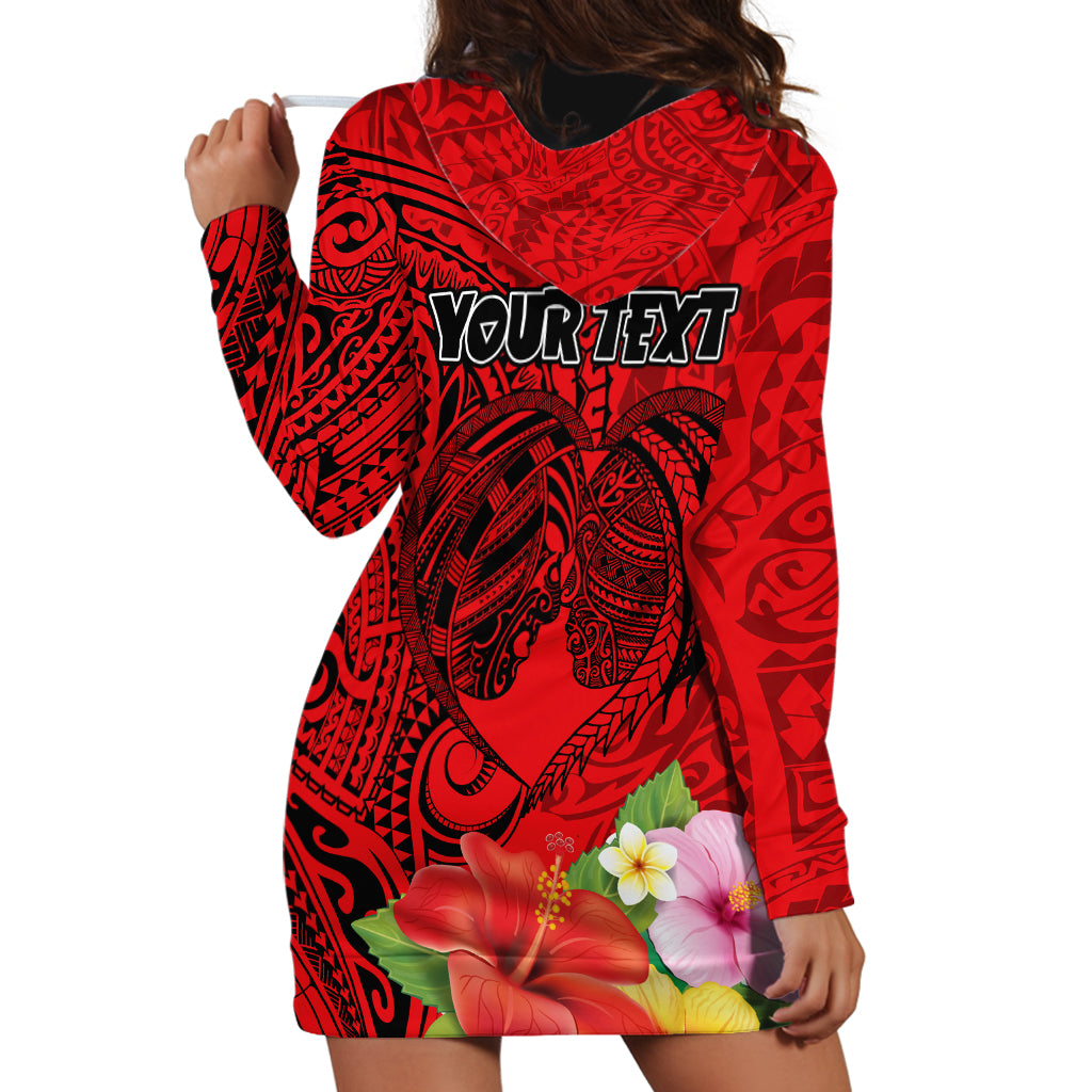 Personalised Hawaii Valentine Day Hoodie Dress Couple Love Heart mix Hibiscus and Polynesian Tattoo LT03 - Polynesian Pride