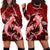 Polynesian Shark Valentine Day Hoodie Dress Hibiscus and Tribal Tattoo Red Style LT03 - Polynesian Pride