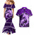 Polynesian Shark Valentine Day Couples Matching Mermaid Dress and Hawaiian Shirt Hibiscus and Tribal Tattoo Purple Style LT03 - Polynesian Pride