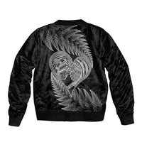 New Zealand Valentine Day Bomber Jacket Aotearoa Warrior and Woman Love Heart Maori Pattern LT03 - Polynesian Pride