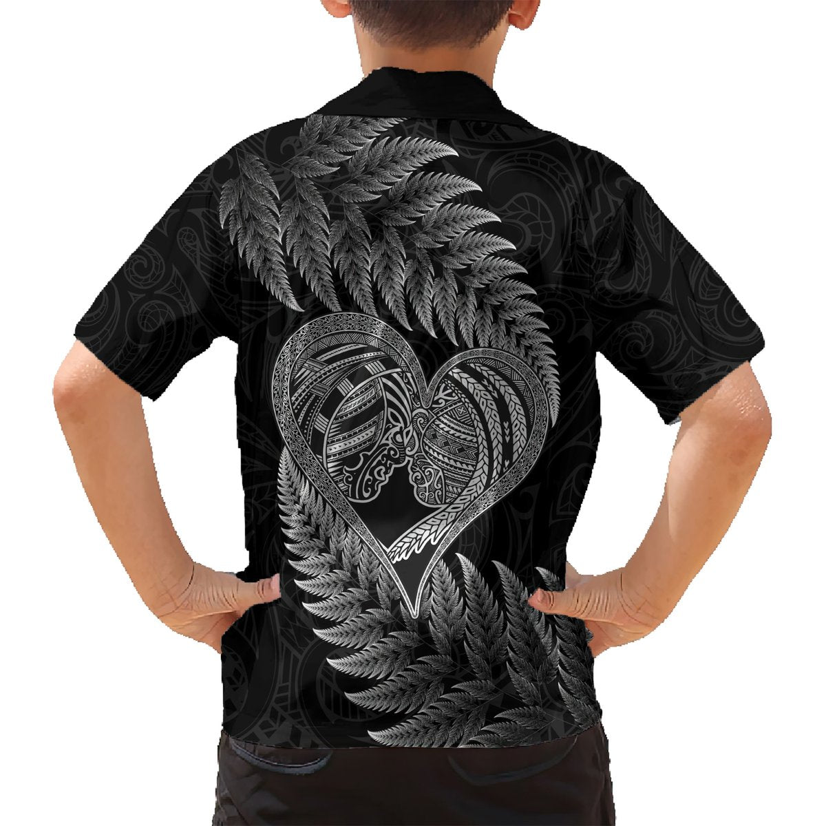 New Zealand Valentine Day Hawaiian Shirt Aotearoa Warrior and Woman Love Heart Maori Pattern LT03 - Polynesian Pride