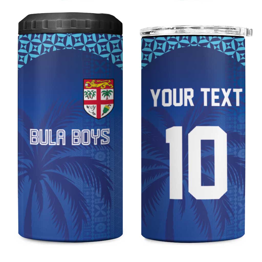 Custom Fiji Football-Towards World Cup 2026 4 in 1 Can Cooler Tumbler LT03 One Size: 16 oz Blue - Polynesian Pride