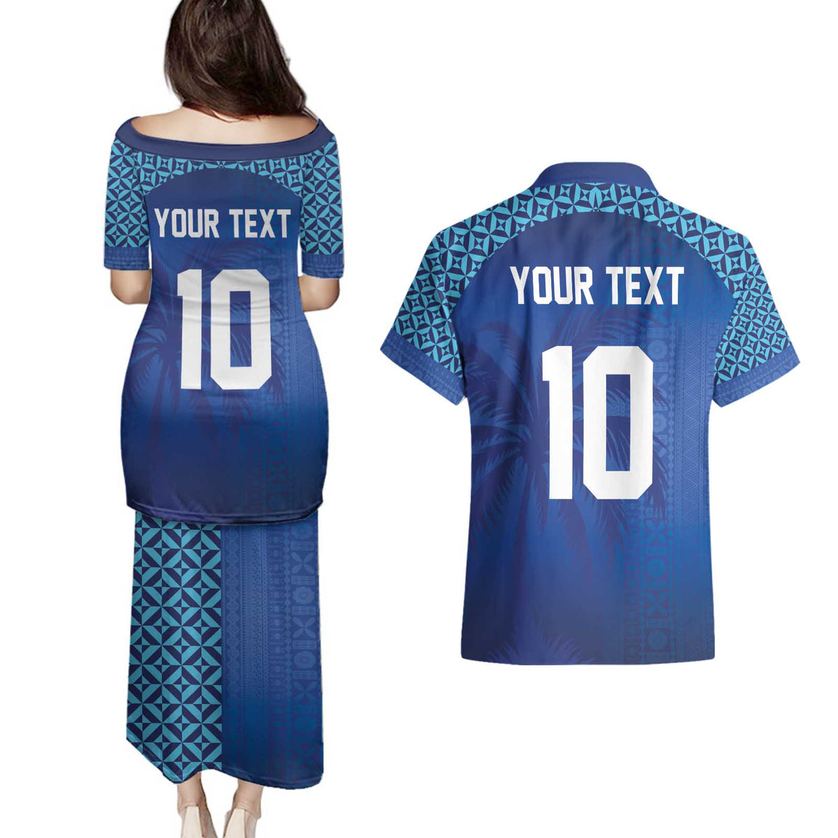 Custom Fiji Football-Towards World Cup 2026 Couples Matching Puletasi and Hawaiian Shirt