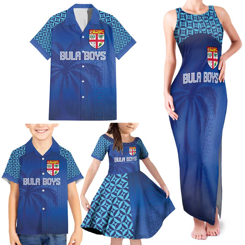 Custom Fiji Football-Towards World Cup 2026 Family Matching Tank Maxi Dress and Hawaiian Shirt