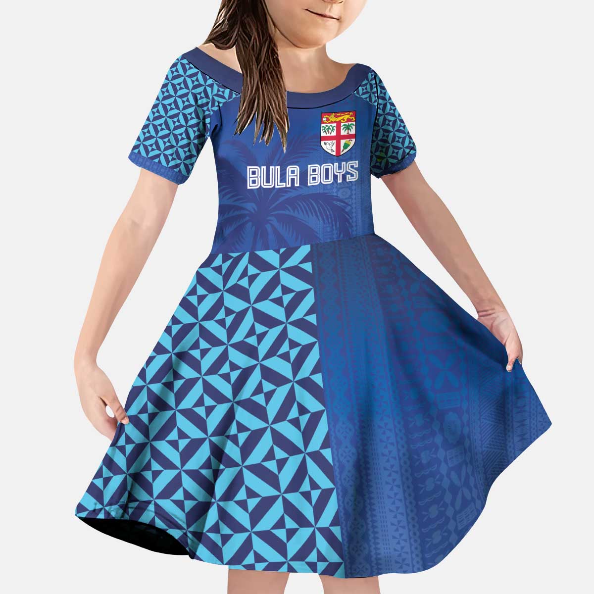 Custom Fiji Football-Towards World Cup 2026 Kid Short Sleeve Dress