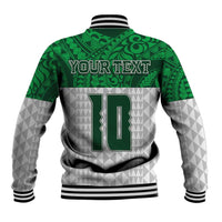 Custom Hawaii Volleyball-Kakau Motif Green Color Baseball Jacket