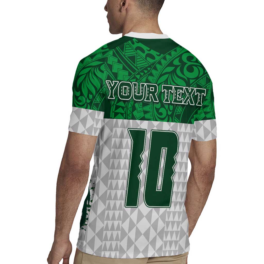 Custom Hawaii Volleyball-Kakau Motif Green Color Rugby Jersey
