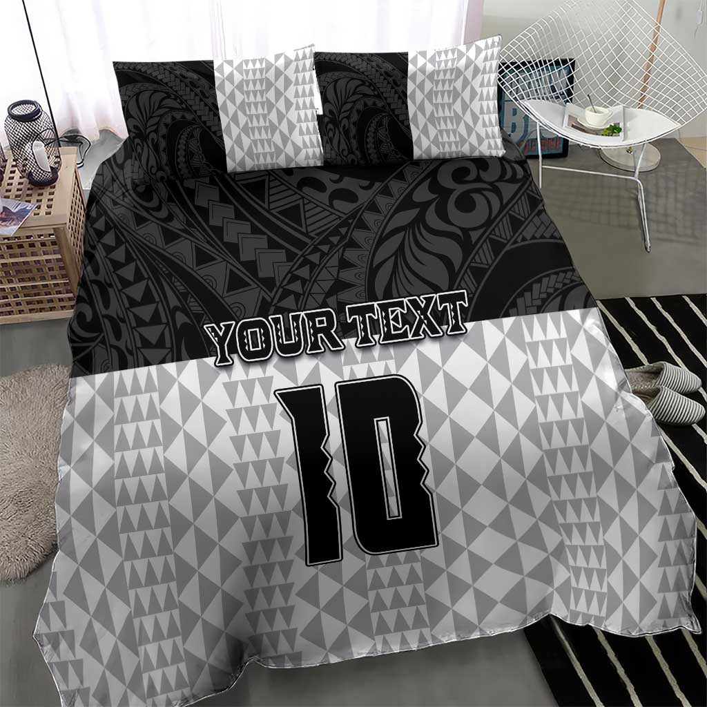 Custom Hawaii Volleyball-Kakau Motif Grayscale Color Bedding Set