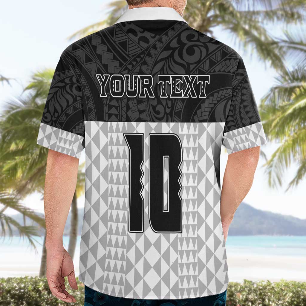 Custom Hawaii Volleyball-Kakau Motif Grayscale Color Hawaiian Shirt