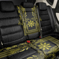 Philippines Barong Style Back Car Seat Cover with Polynesian Art and Leaf Motif Black-Gold Color LT03 - Polynesian Pride