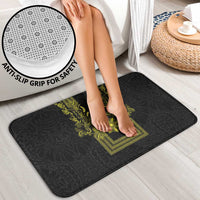 Philippines Barong Style Bathroom Set with Polynesian Art and Leaf Motif Black-Gold Color